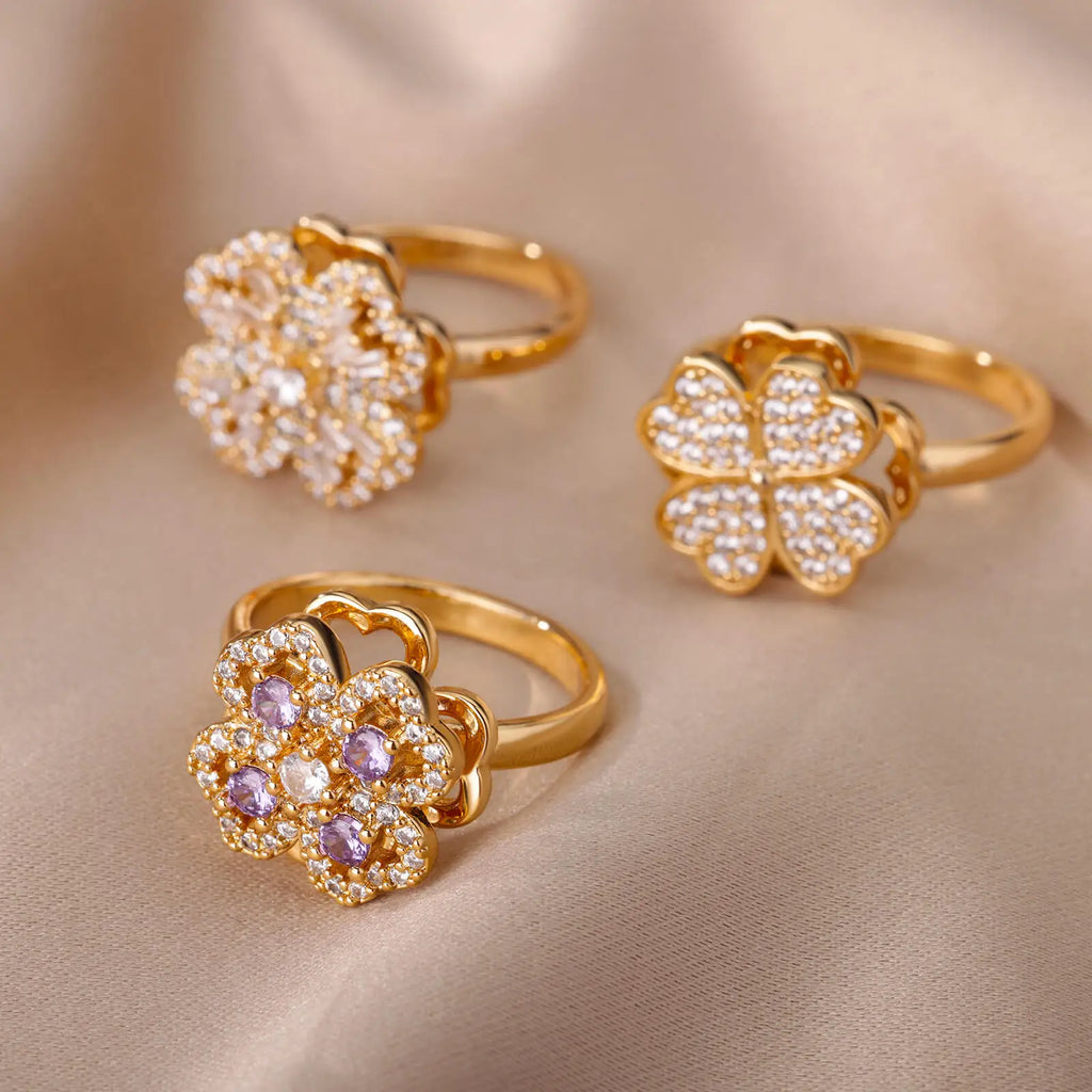Vera Serenity Clover Spinner Ring