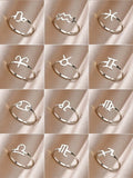 1pc 12 Zodiac Sign Ring, Unisex, 18K Gold Plated Stainless Steel Adjustable Open Ring, Fashion Jewelry Accessory, Birthday Gift